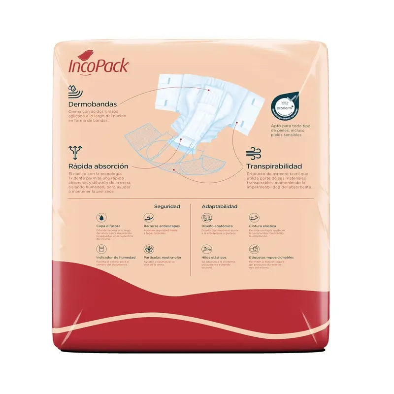 Incopack Anatomical Elastic Anatomical Day Tamanho grande, 80 unidades