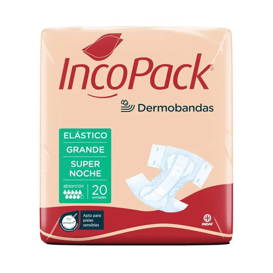 Incopack Anatomical Elastic Anatomical Super Night Tamanho grande, 80 pcs.