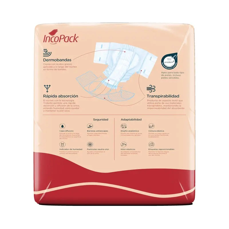 Incopack Elastic Absorbent Night Absorbent Extra Large Size , 80 unidades