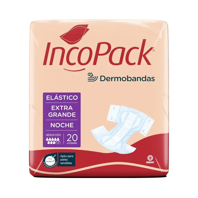 Incopack Elastic Absorbent Night Absorbent Extra Large Size , 80 unidades