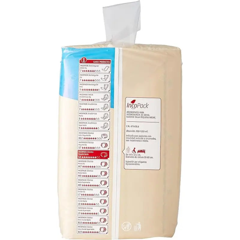 Incopack Elastic Absorbent Night Absorbent Small Size , 80 pcs.