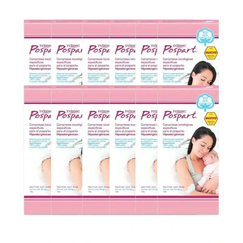 Indasec Pospart Almofada normal com asas , 12 x 14 unidades