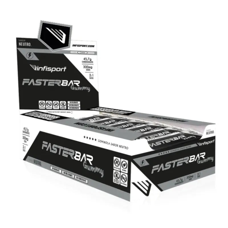 Infisport Box Faster Gummy Gourmet Sabor Neutro , 16 unidades