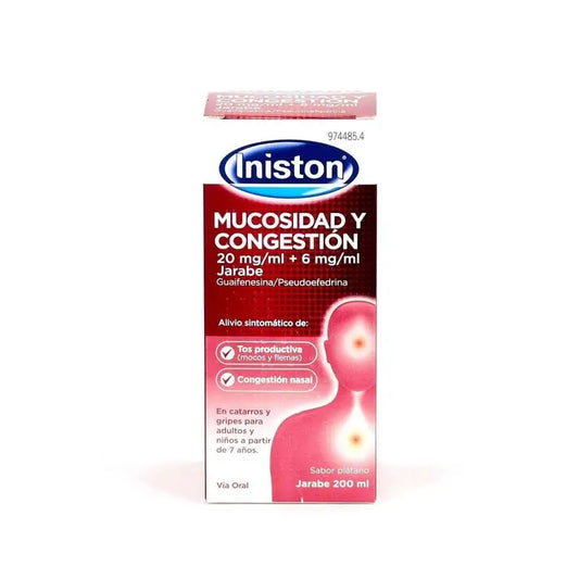 Iniston Mucus e Congestão 20 Mg/ ml + 6 Mg/ ml Xarope, 200 ml