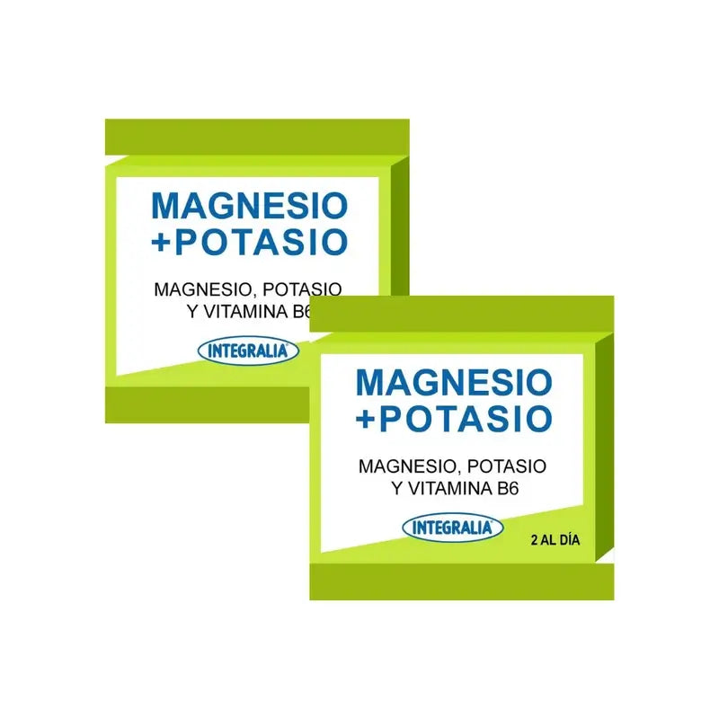 Integralia Magnésio + Potássio + Vitamina B6, 2X60 Cápsulas