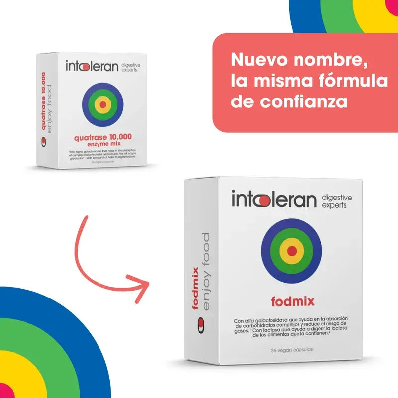Intoleran Suplemento alimentar Quatrase 10.000, 36 cápsulas