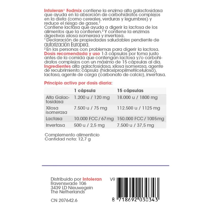 Intoleran Suplemento alimentar Quatrase 10.000, 36 cápsulas
