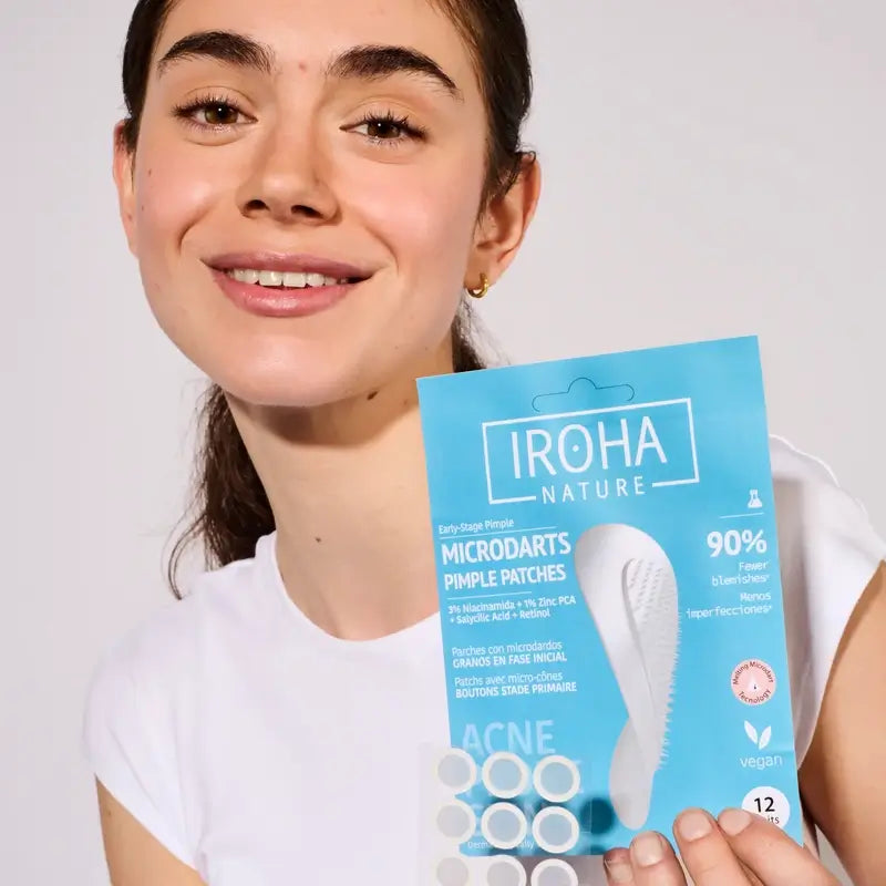 Patches para pele com tendência para o acne Iroha Nature Microdart Pimples, 12 unidades
