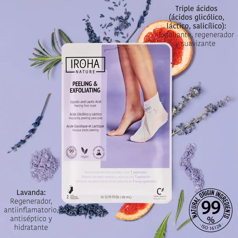 Iroha Nature Corporal Socks Máscara Esfoliante e Esfoliante, 20 Ml