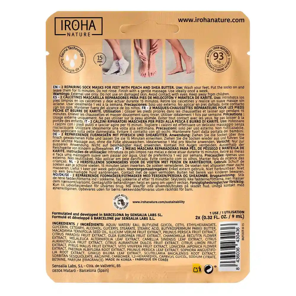 Iroha Nature Máscara Meias Reparadoras Corporais, 20 Ml
