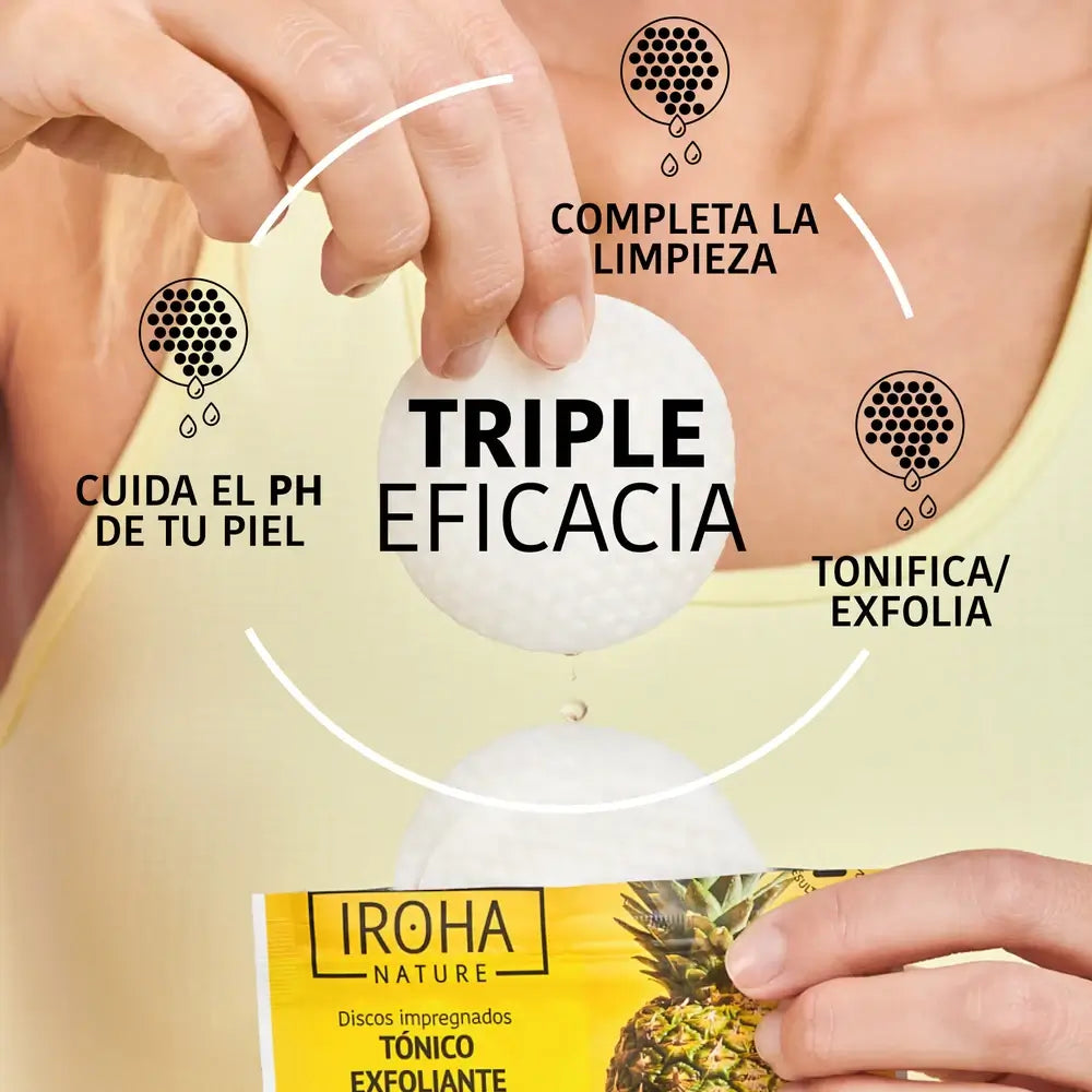 Discos tonificantes esfoliantes Iroha Nature, 10 unid.