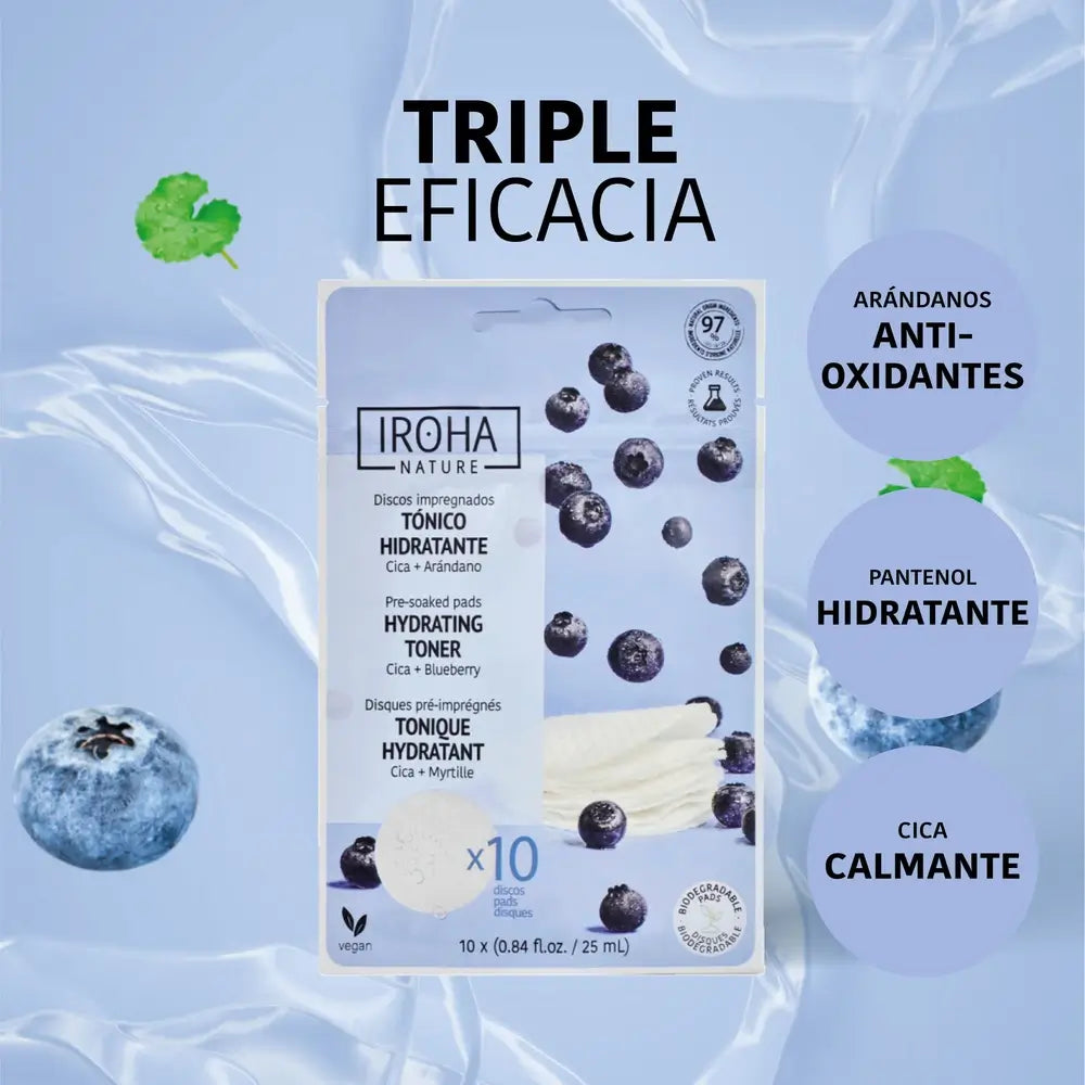 Discos Tónicos Hidratantes Iroha Nature, 10 unid.