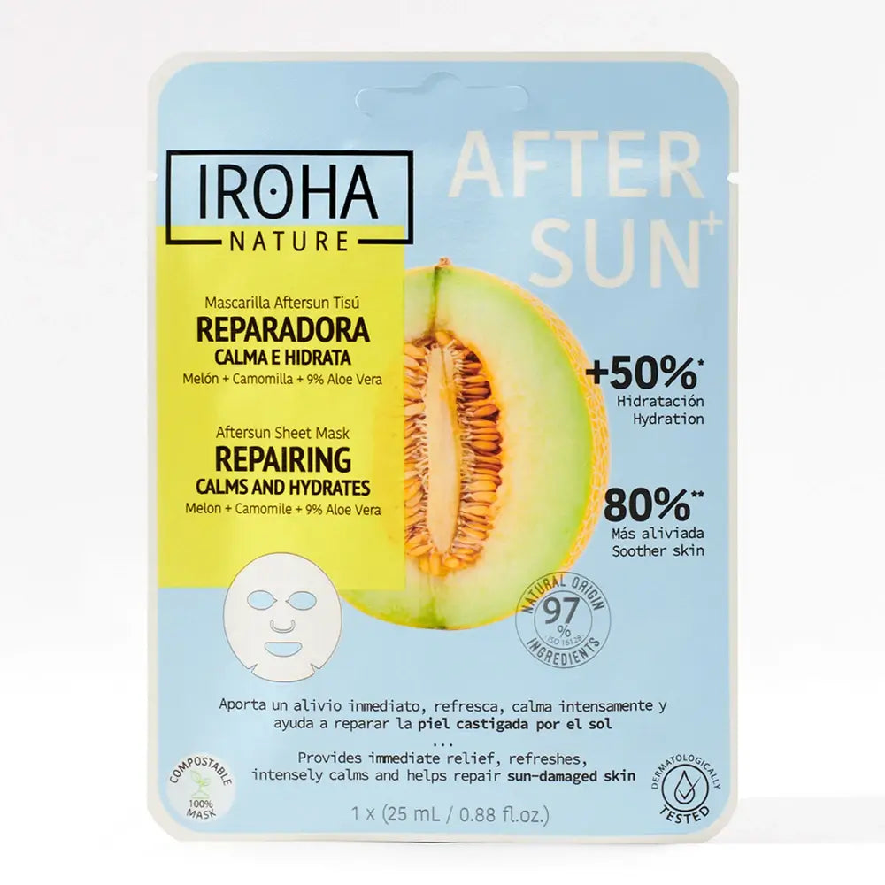 Iroha Nature Natural Extracts Aftersun Máscara Facial Reparadora, 20 Ml