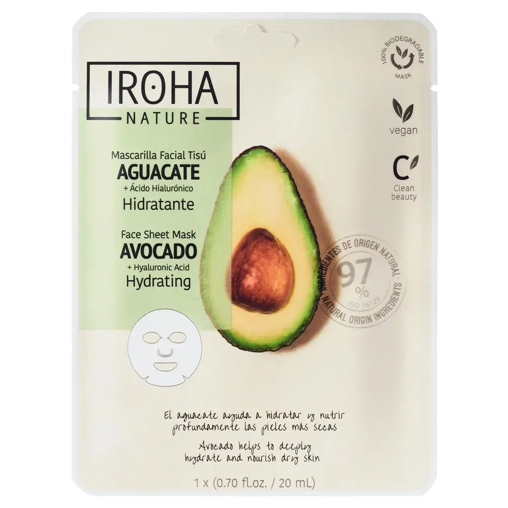 Iroha Nature Natural Extracts Máscara Facial Hidratante de Abacate, 20 Ml