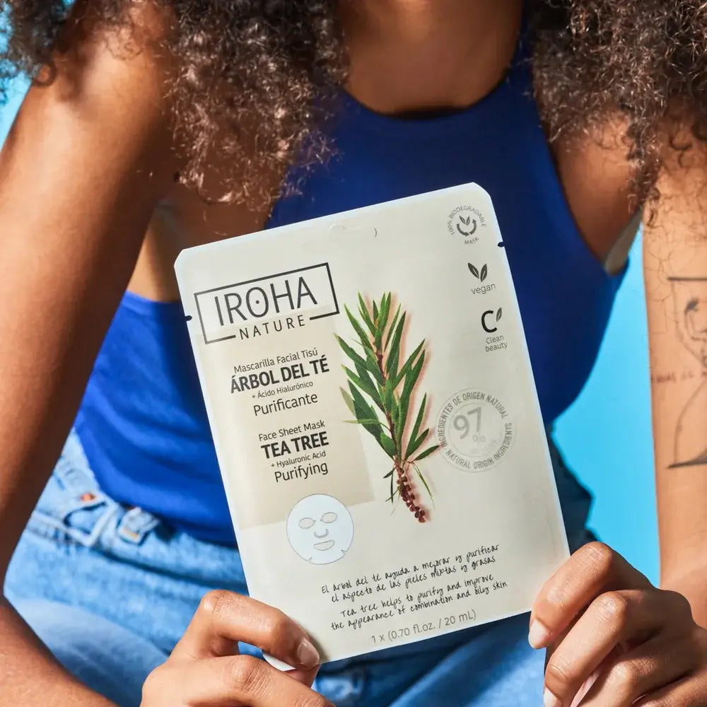 Máscara Facial Purificante de Árvore do Chá Iroha Nature Natural Extracts, 20 ml
