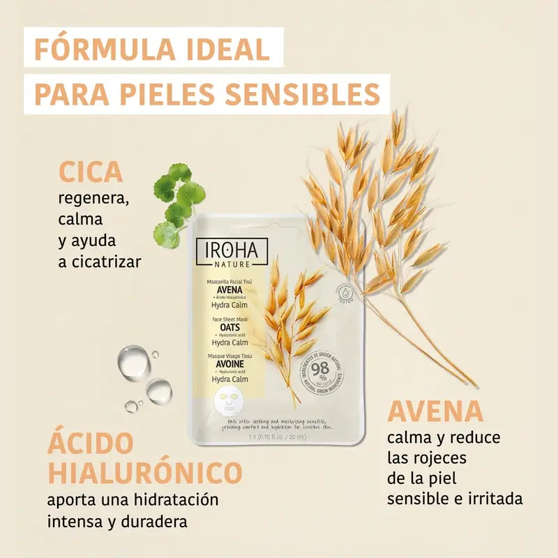 Iroha Nature Natural Extracts Máscara Hidratante Suavizante com Aveia, 20 ml