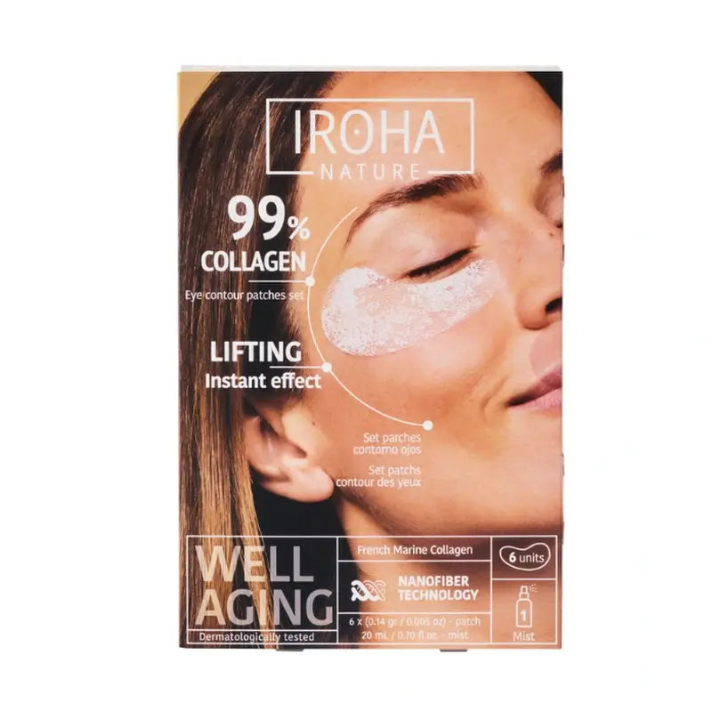 Iroha Nature 99% Collagen Eye Patches 6 unidades + Activating Mist 20 Ml