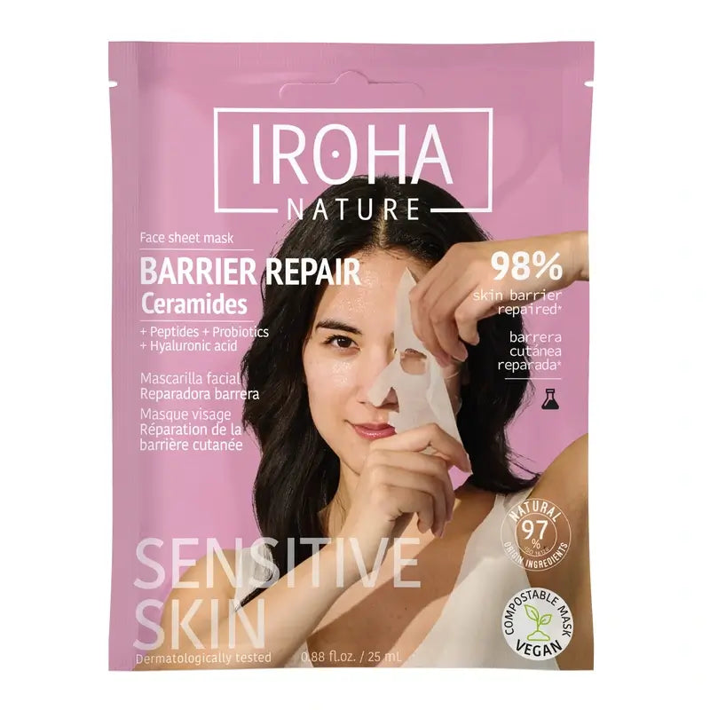 Iroha Nature Pele Sensível Máscara Reparadora da Barreira de Ceramidas , 25 ml
