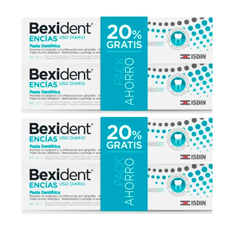 Isdin Bexident Pasta de Goma Embalagem 4 x 125 Ml