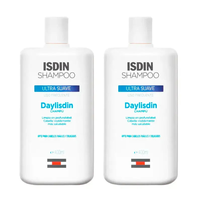 Champô Isdin Daylisdin Ultrasoft, embalagem de 2 x 400 ml