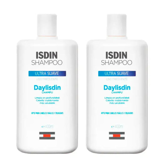 Champô Isdin Daylisdin Ultrasoft, embalagem de 2 x 400 ml