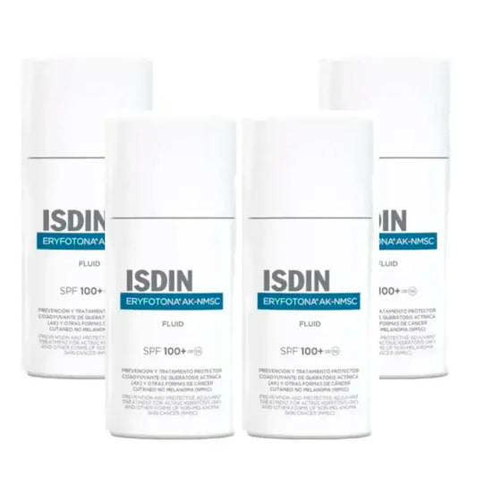Isdin Fotoprotector Eryfotona AK-NMSC Fluido SPF 100+, Embalagem 4 x 50 Ml