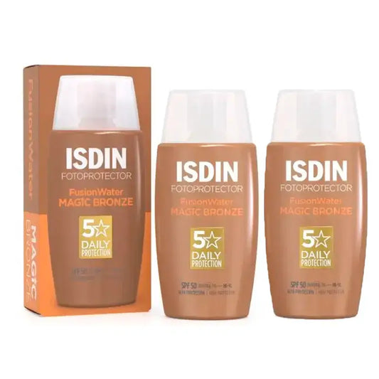 Isdin Fotoprotector Fusion Water Colour Dark SPF 50 Embalagem 2 x 50 ml