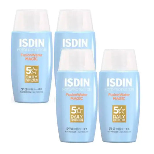 Isdin Fotoprotector Fusion Water Magic Fotoprotector SPF 50, Embalagem 4 x 50 Ml