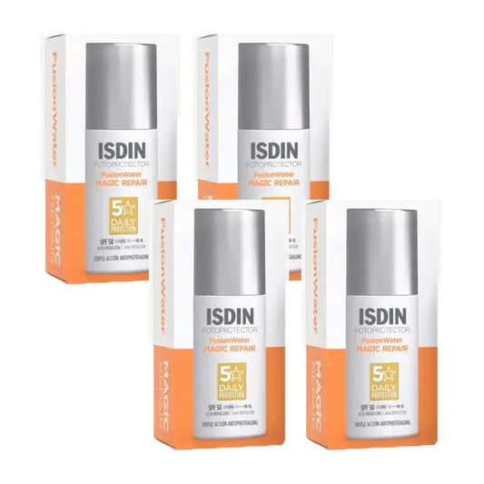 Isdin Fotoprotector Fusion Water Magic Repair SPF 50+, Embalagem 4 x 50 Ml