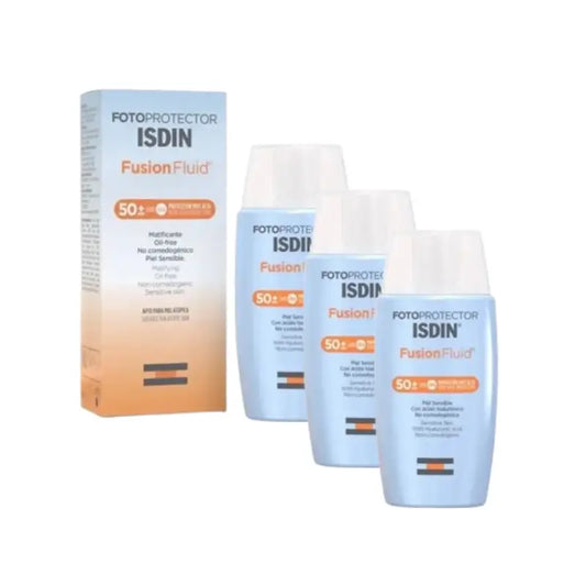 Isdin Fotoprotector Fotoprotector Fusion Fluid Spf 50+ Pele Sensível, 3X50 Ml