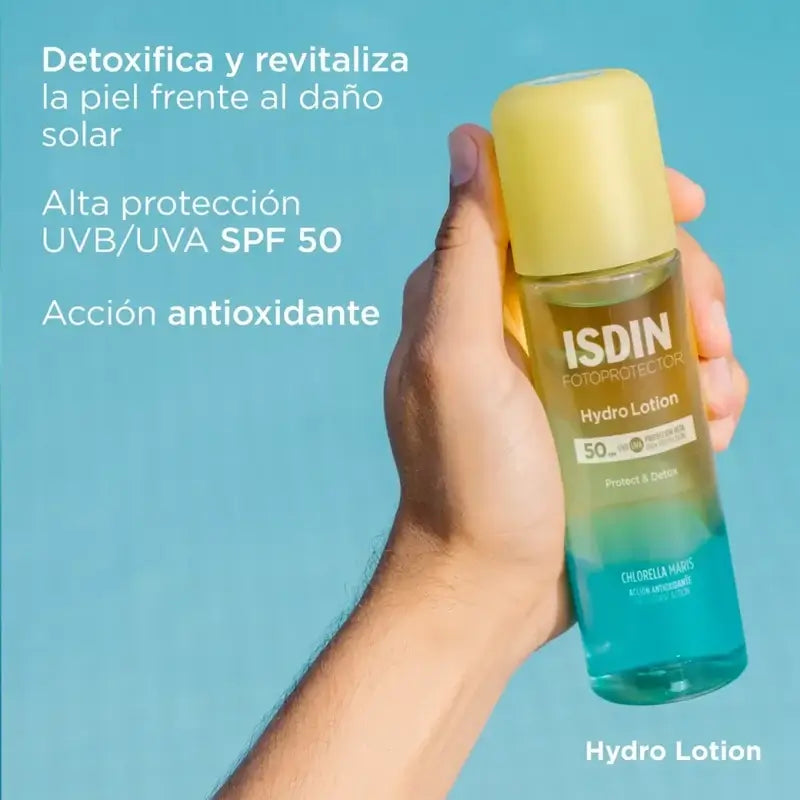 isdin hydrolotion spf 50 desintoxica e revitaliza a pele