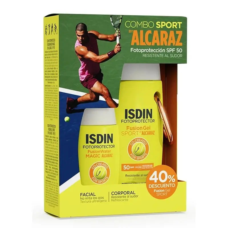 Isdin Pack By Alcaraz Fusion Water Magic + Sport Gel 40% de desconto, 2 unidades