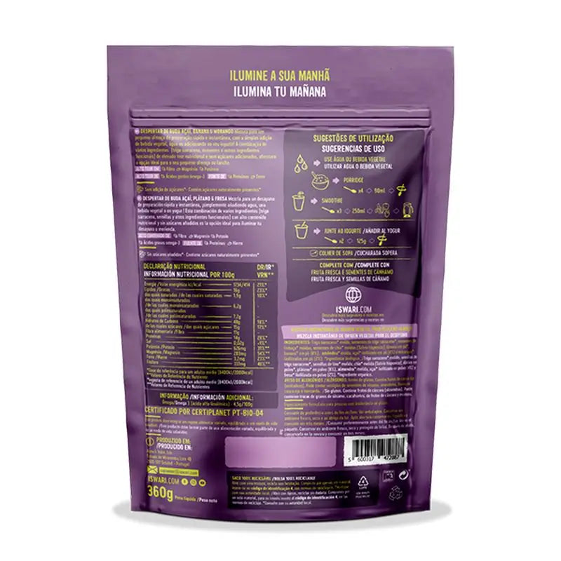 Iswari Buddha Awakening Açaí-Plantain 360Gr. Bio