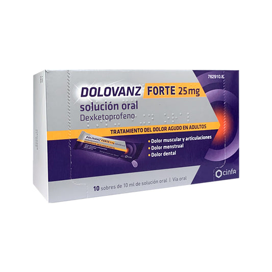 Dolovanz Forte 25 Mg 10 Solução oral, 10 saquetas