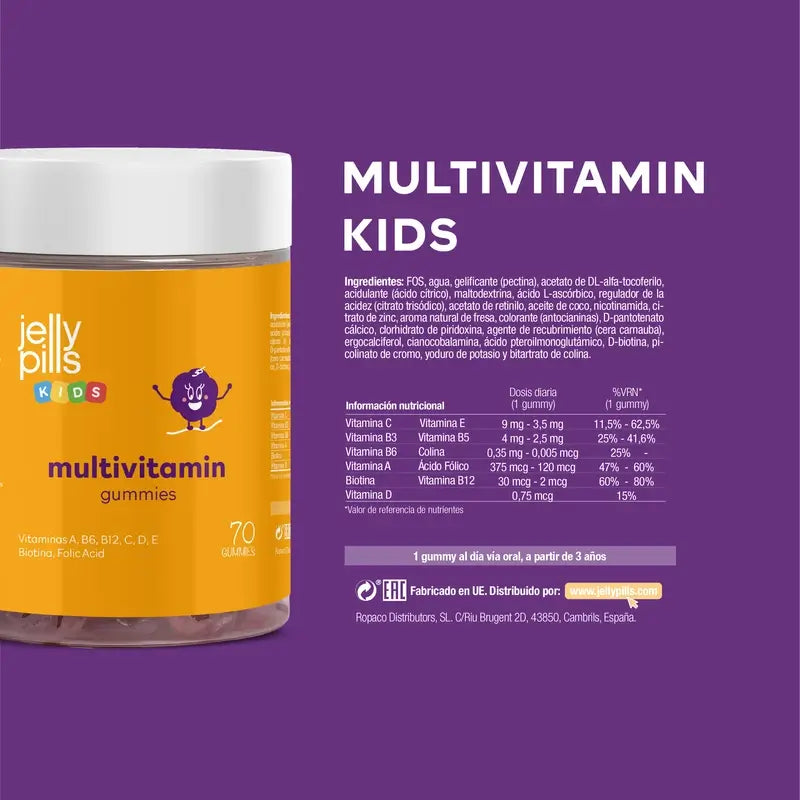 Jelly Pills Multivitamin Kids , 70 gomas