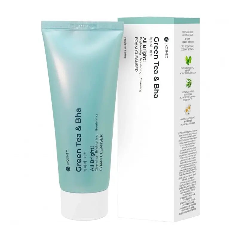 Jkosmec All Bright Chá Verde e Bha Espuma de Limpeza , 180 ml