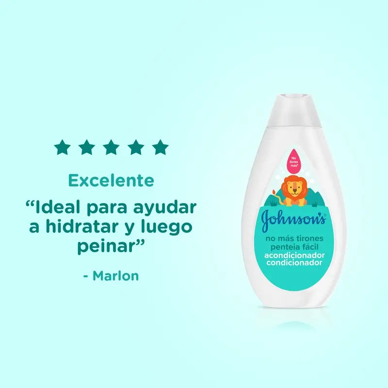 Johnson's Baby Condicionador Desembaraçante, Cabelo Comprido ou Encaracolado, Sem Lágrimas, Hipoalergénico, 500 ml