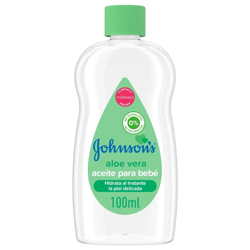 Óleo Johnson's Baby Aloe Vera, Hidrata e Nutre instantaneamente, 100ml