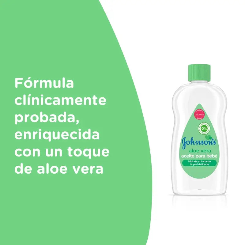 Óleo Johnson's Baby Aloe Vera, Hidrata e Nutre instantaneamente, 100ml