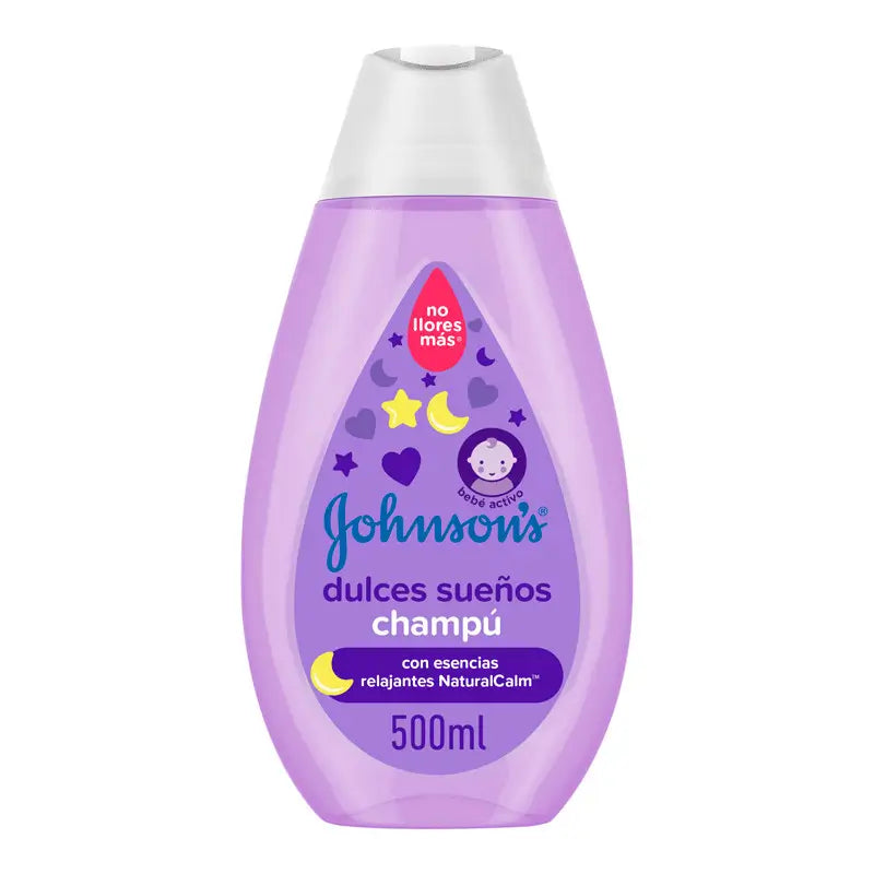 Johnson'S Baby Dulces Sueños, Champú con Esencias Relajantes Naturalcalm, Lavanda y Manzanilla, 500 ml