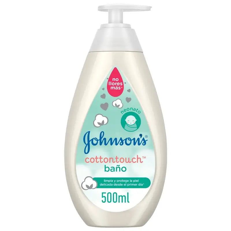 Gel de Banho Johnson's Baby Cottontouch, para Bebés e Recém-Nascidos, Pele Fina e Delicada, com Algodão Puro, 500 ml