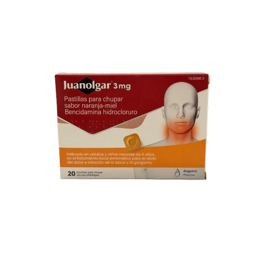 Juanolgar 3 Mg Laranja - Pastilha com sabor a mel, 20 pastilhas
