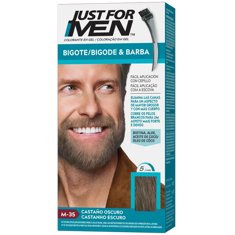 Bigode e Barba Just For Men Castanho Escuro