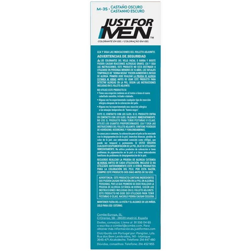 JUST FOR MEN Bigode e Gel Colorante de Barba Castanho claro 30 ml