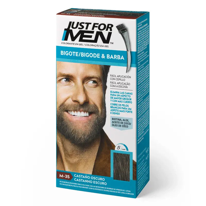 JUST FOR MEN Bigode e Gel Colorante de Barba Castanho claro 30 ml