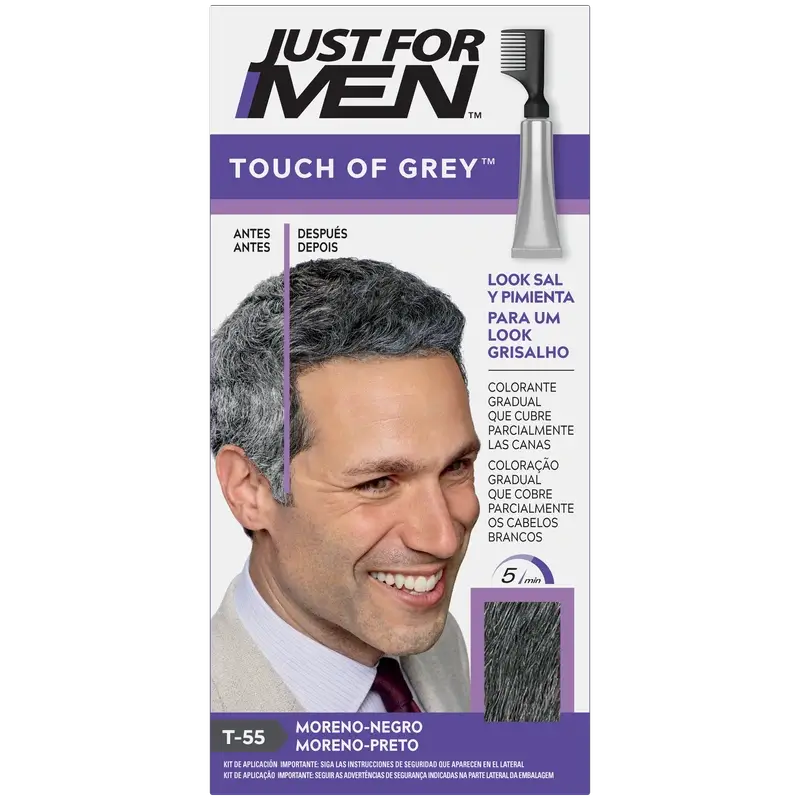 Just For Men Toque de cinzento castanho-preto