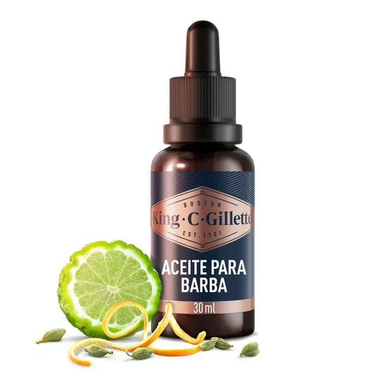 King C. Gillette óleo de barba para homem com aroma vegetal, 30 ml