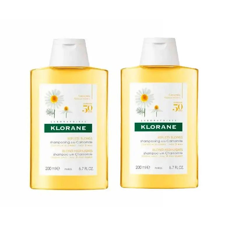 Champô de Camomila Klorane Limpa e Ilumina, 2X200 Ml