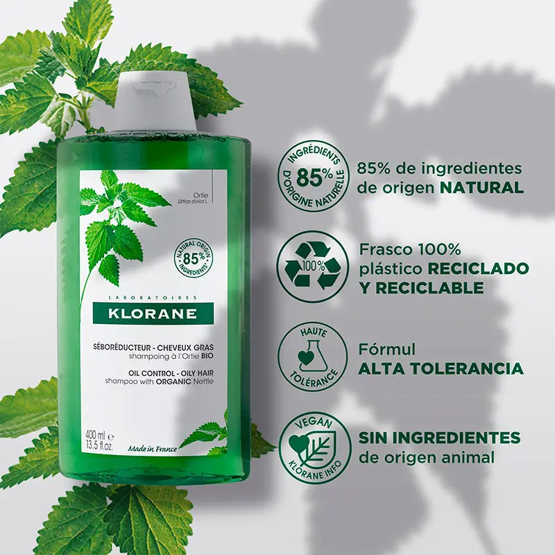 Champô de Urtiga Orgânica Klorane, 400 ml