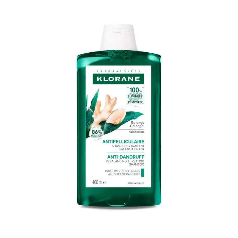Klorane Champô de Tratamento Anti-Caspa Reequilibrante A La Galanga, 400 ml